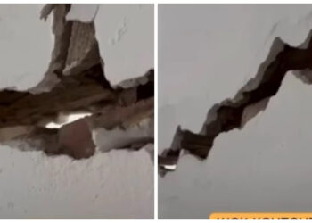 Алматы облысында жер сілкінісінен жаңа мектептің қабырғалары қатты жарылған