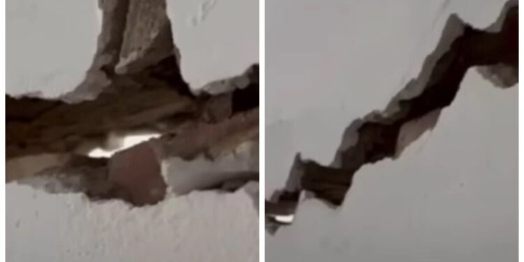 Алматы облысында жер сілкінісінен жаңа мектептің қабырғалары қатты жарылған