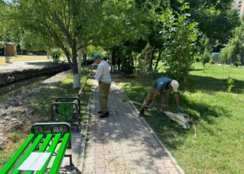 В Шымкенте в рамках акции «Таза Қазақстан» очистили берега главной водной артерии города