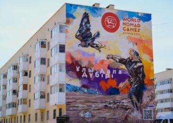 Астанада Дүниежүзілік көшпенділер ойындарына арналған «Бүркітші» атты жаңа мурал пайда болды