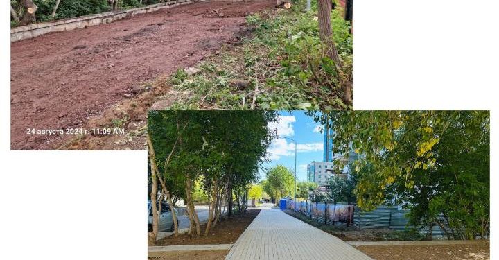 «Жастар» сарайының аумағына ауқымды абаттандыру жұмыстары жүргізілді