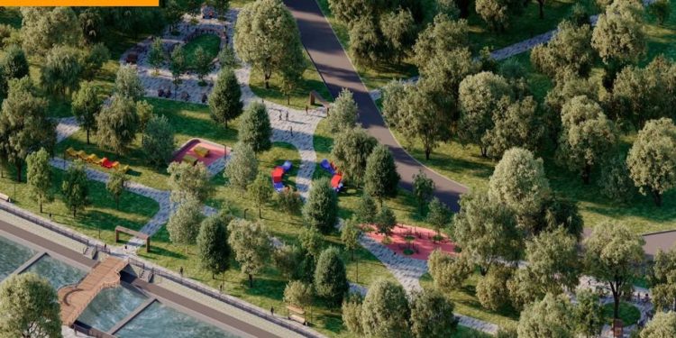 Есентай өзенінің жағалауы көркейтіледі